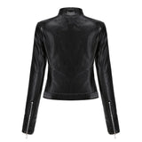 Veloura Bikerjacke Damen schwarz vegan Leder