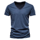 Donkerblauw zomershirt voor heren in slanke pasvorm