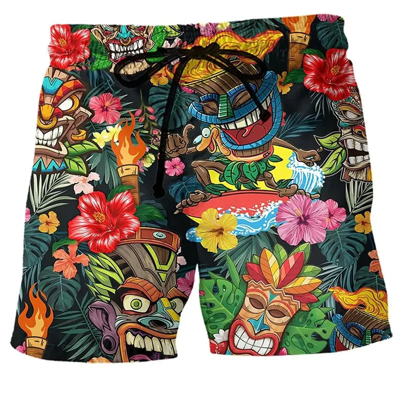 Trendy zwembroek met urban graffiti-patroon voor zomerlook

