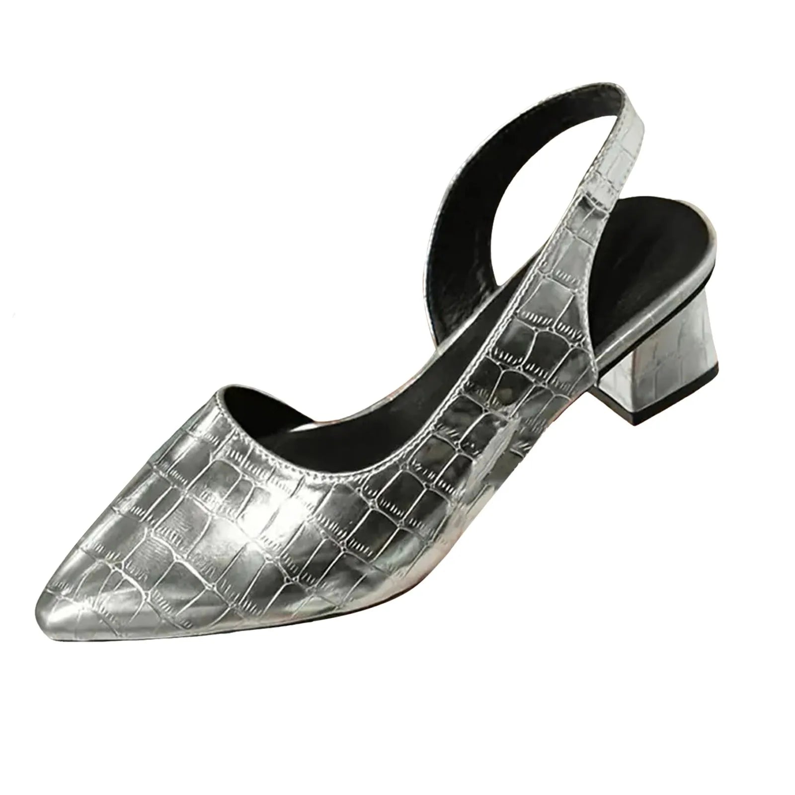 Celina Slingback-Pumps in Silber mit Metallic-Glanz