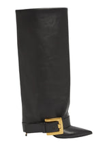 Velmira | High Fashion Statement Stiefel mit Goldschnalle