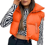 Marlowe Cropped Steppweste Damen in Orange