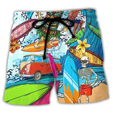 Korte zwemshorts met uniek en artistiek design

