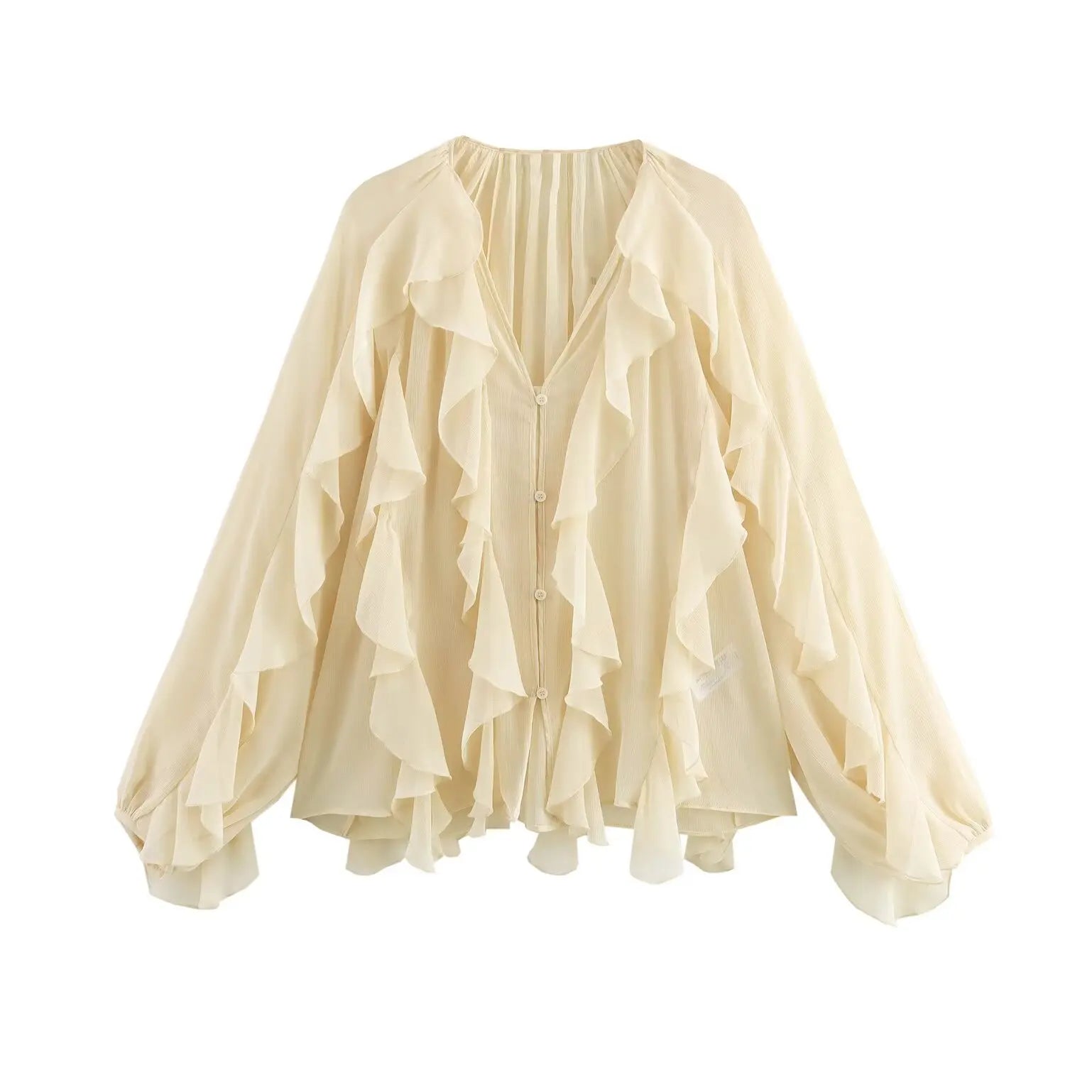 flowy blouse met ruffles
