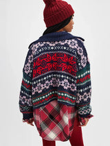Norvaya | Fair Isle Strickpullover Damen mit Retro-Norwegermuster