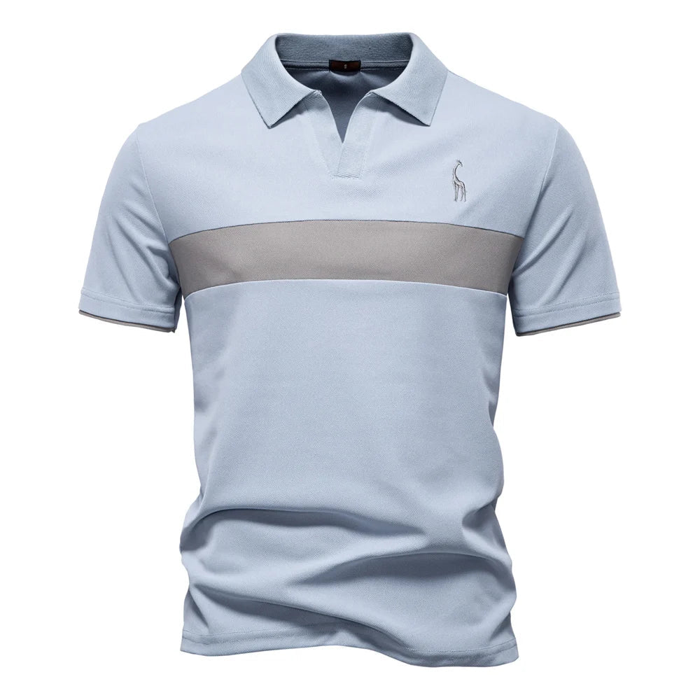 katoenen polo met kleurvlakken
