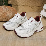 Venyra Chunky Sneakers Damen weiß mit roten Akzenten