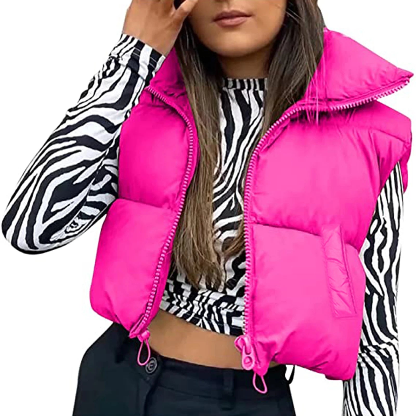Marlowe Cropped Steppweste Damen in Rosa