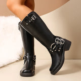 Meloria | Hohe Biker Boots mit Schnallendetail