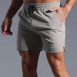 zomer workout short heren in grijsblauw
