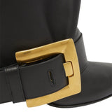 Velmira High Fashion Stiefel Schwarz mit Goldschnalle
