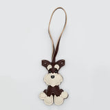 bag charm hond bruin zwart wit
