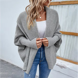 Oversized Strickcardigan in Grau – Damenmode
