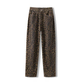 Leondra | High-Waist Leopard-Jeans mit Relaxed Straight Fit