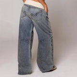 baggy wide-leg jeans mit rippbund seitenansicht