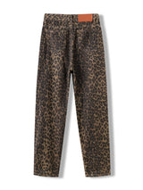 Leondra | High-Waist Leopard-Jeans mit Relaxed Straight Fit