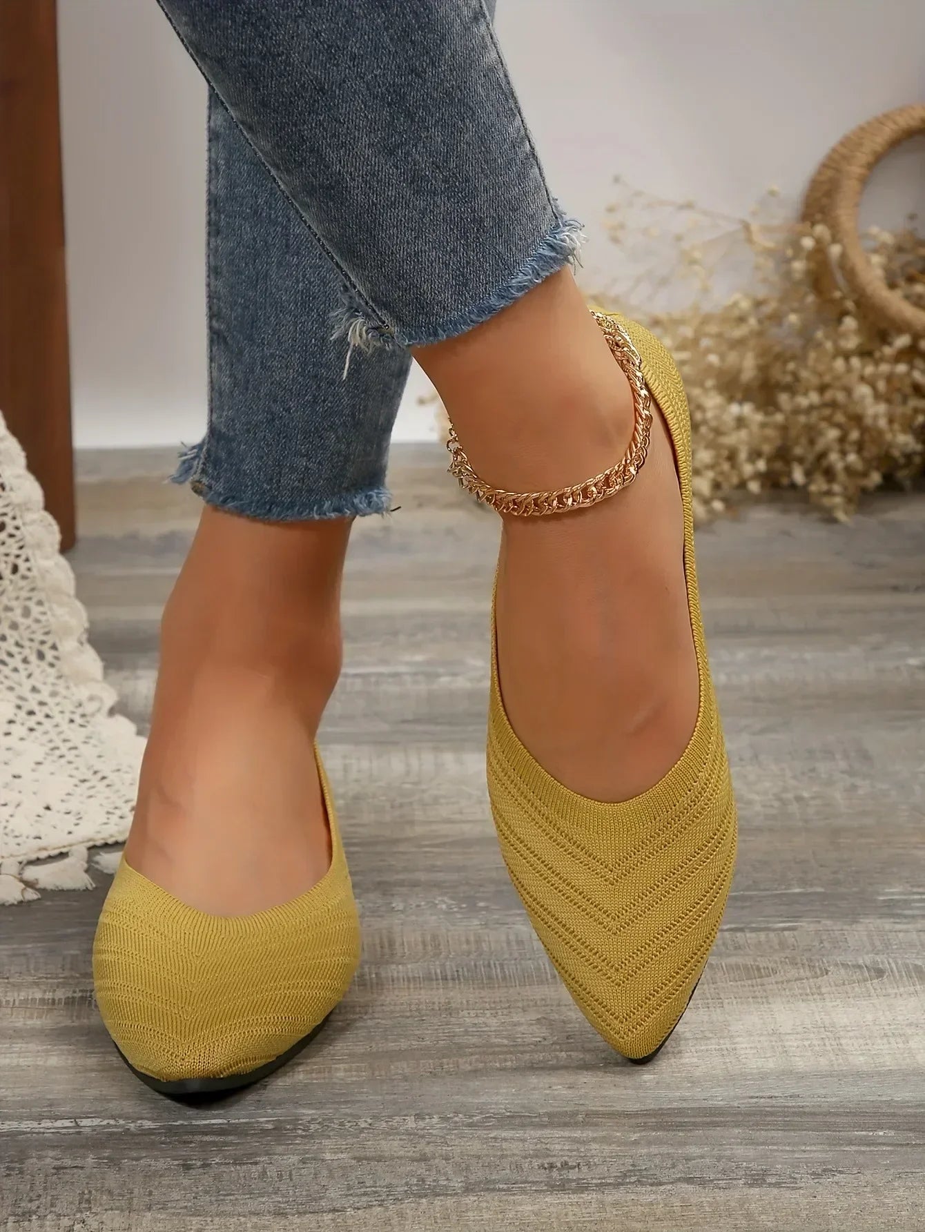 Breeza Strick-Ballerinas von Talaine im Alltagslook