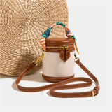 Lunetta bucket bag met bruine accenten en bruin slotje