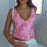 Vionetta | Pailletten Top mit Tiefer V-Ausschnitt & Pastell-Glanz