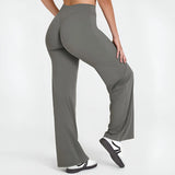 Yoga-Hose Damen Grau High Waist Flared mit weitem Bein – Livia von Talaine, Farbansicht Grau