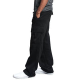 Donkergrijze trendy cargo broek met verstelbare enkels.