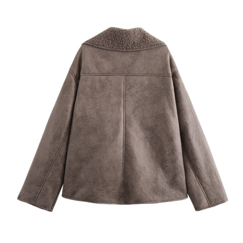 Nevada Luxe | Winterjacke mit Veloursleder-Optik & Fleece-Futter