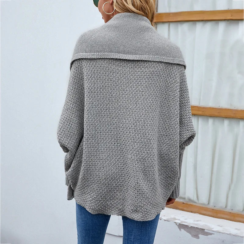 Oversized Strickcardigan in Grau – Damenmode
