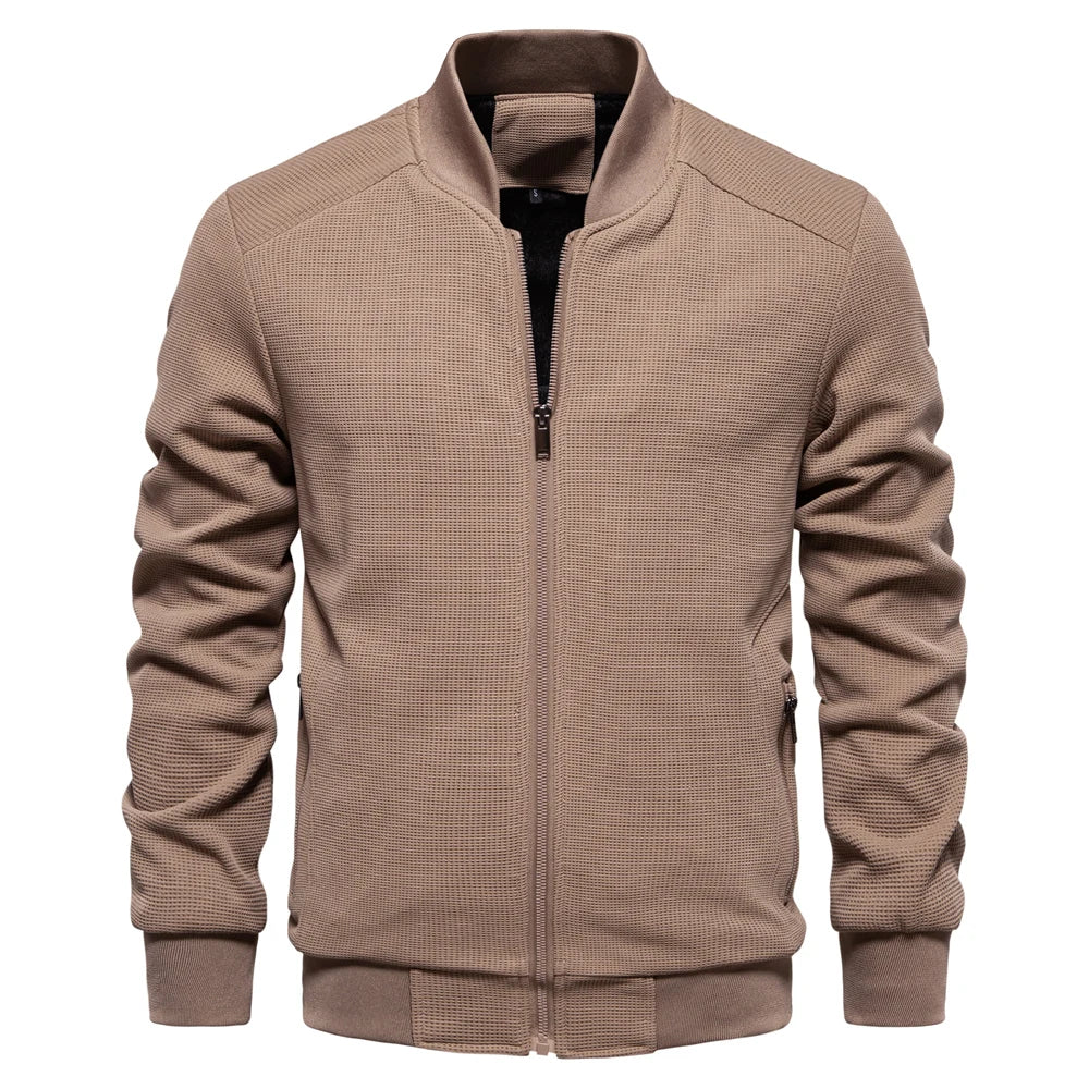 beige bomberjack met ritssluiting
