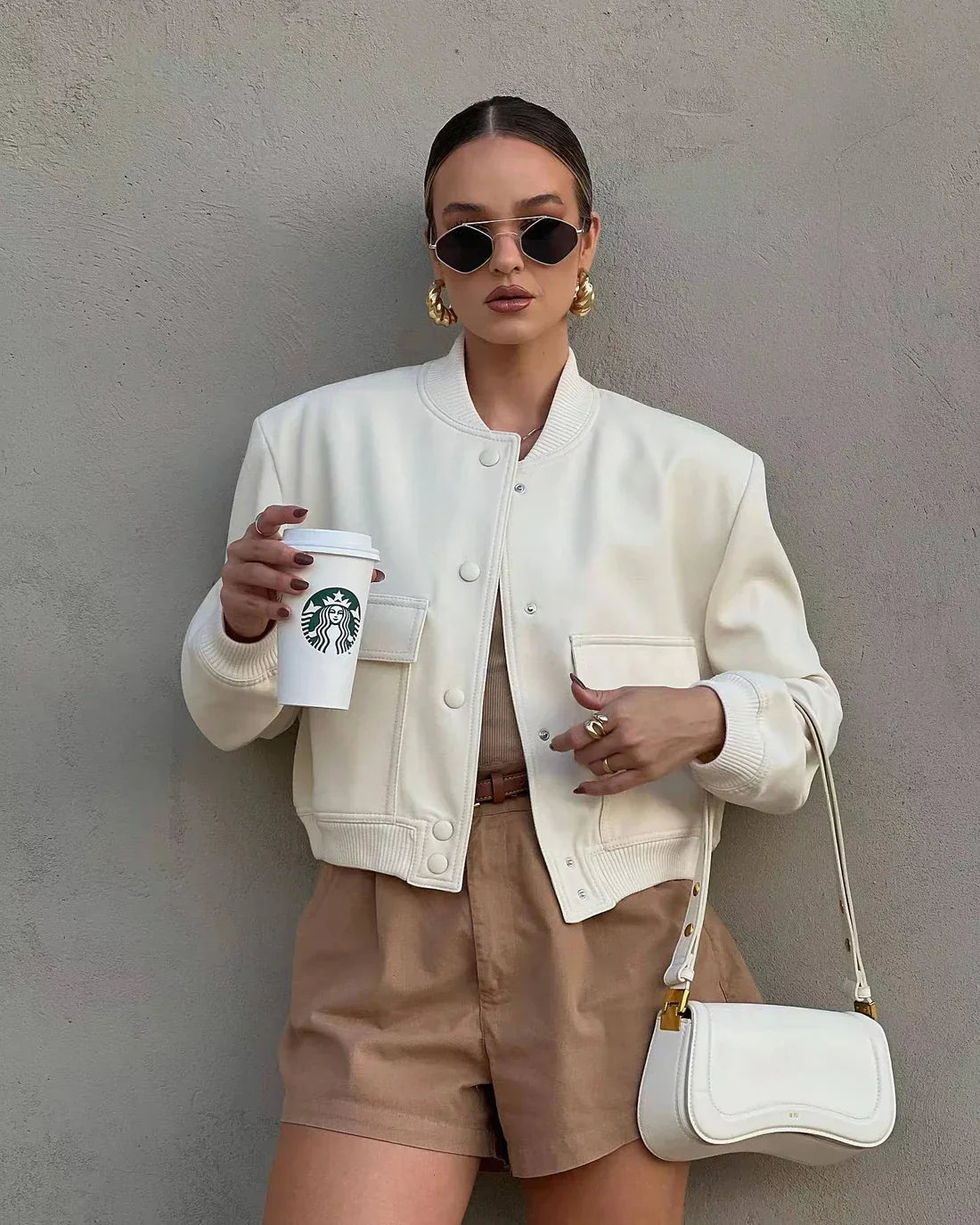 Emilia Bomberjacke cremeweiß – leichte Damenjacke
