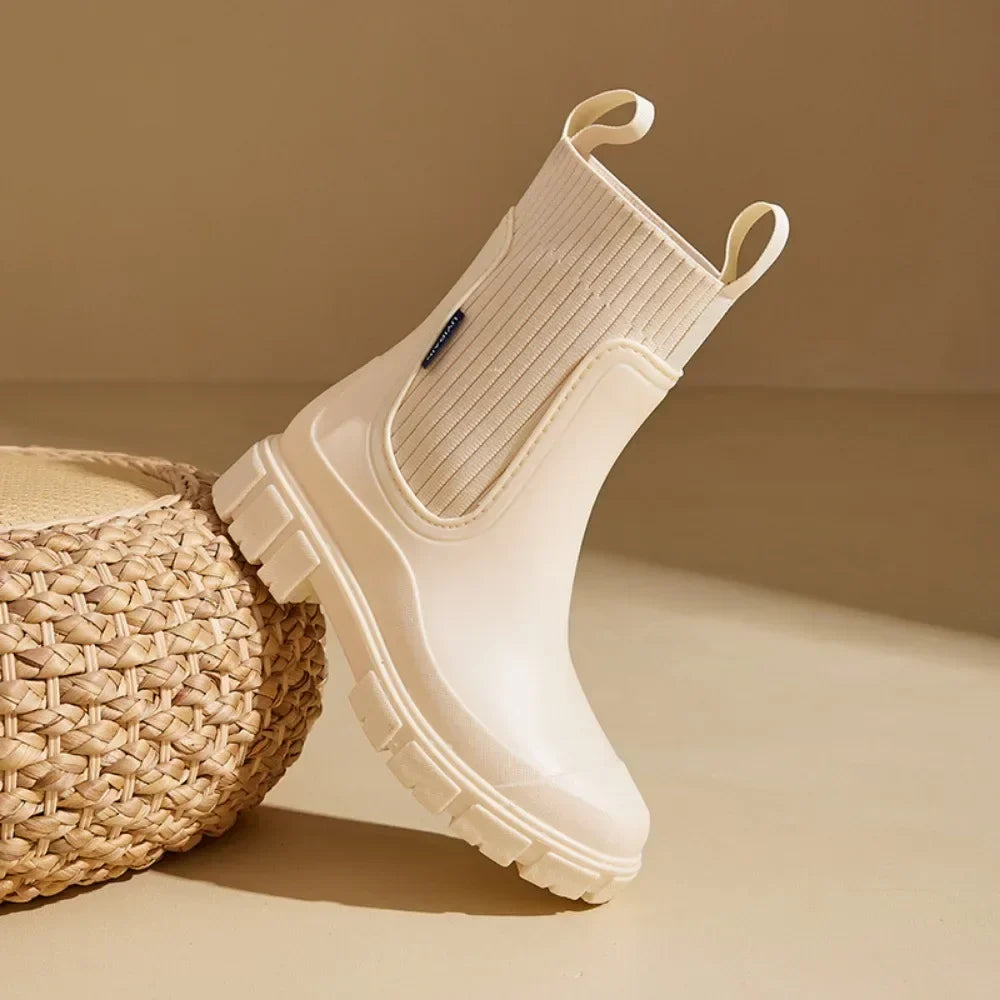 Damen Chelsea Regenstiefel wasserdicht khaki – Regenliebe Chelsea