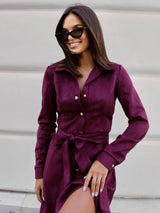 velany kleid in aubergine