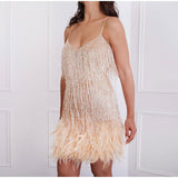 Talaine Samba Partykleid in Champagner mit funkelnden Pailletten