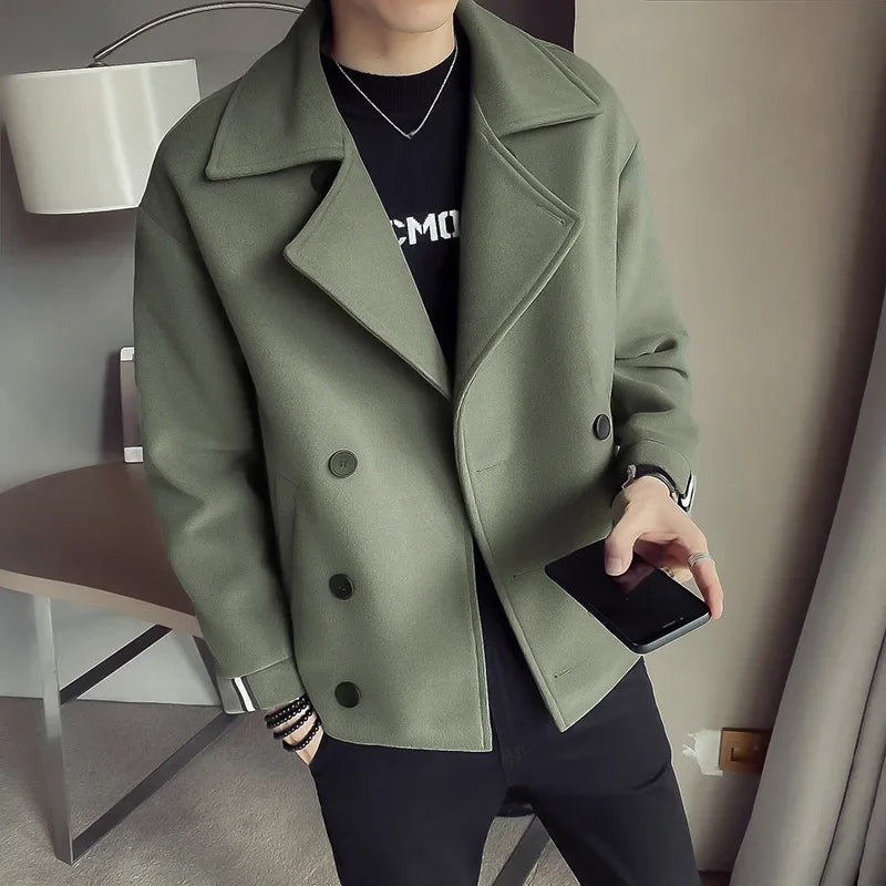 warme winterjas regular fit wolblend
