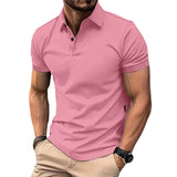 lichtroze heren poloshirt effen
