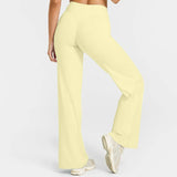 Yoga-Hose Damen Cremegelb High Waist Flared mit weitem Bein – Livia von Talaine, Farbansicht Cremegelb