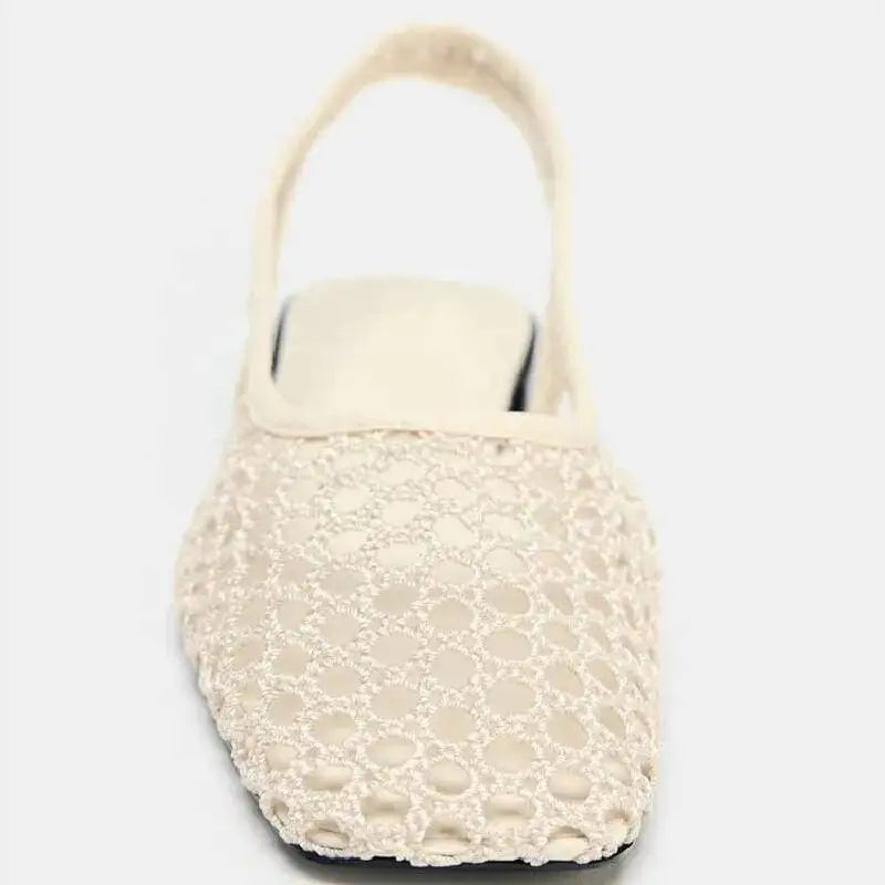 Aurelia Mesh-Ballerinas in Beige, Vorderansicht