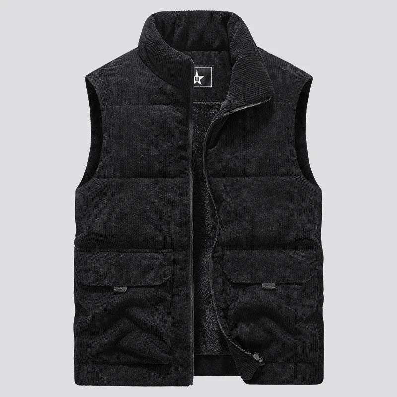 Zwarte gewatteerde bodywarmer voor heren
