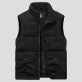 Zwarte gewatteerde bodywarmer voor heren
