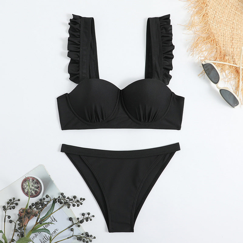 Thirza | Swimsuit with pleated hard cup &amp; flying straps