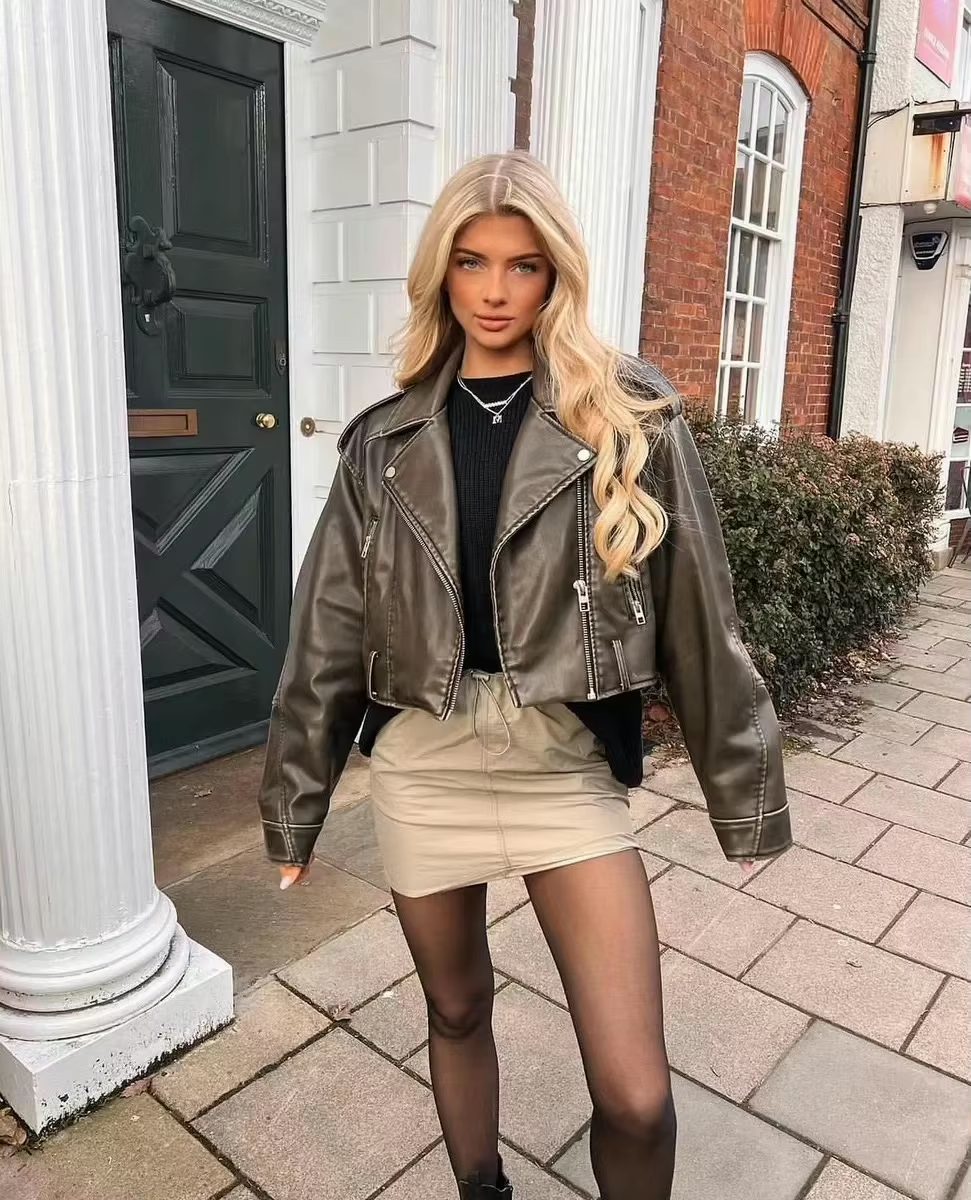 Moto Luxe Jacket | Damen Bikerjacke aus Vegan Leather