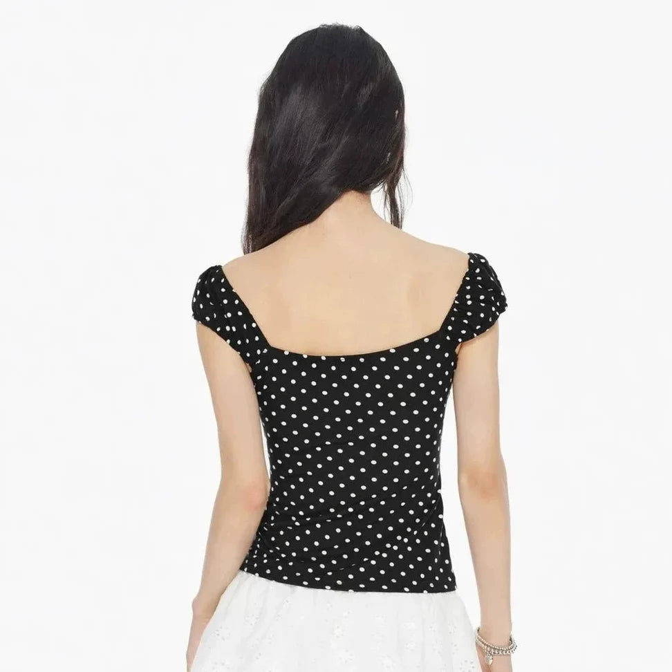 Lioretta Punkte-Top – weitere Detailaufnahme des Schleifen-Details