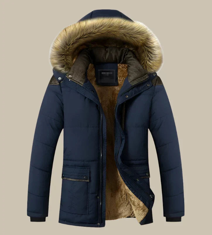parka met hoge kraag en dubbele sluiting
