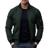 Effen kleur herenjas met ritssluiting

