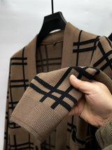 zachte stofmix vest met ruitjes

