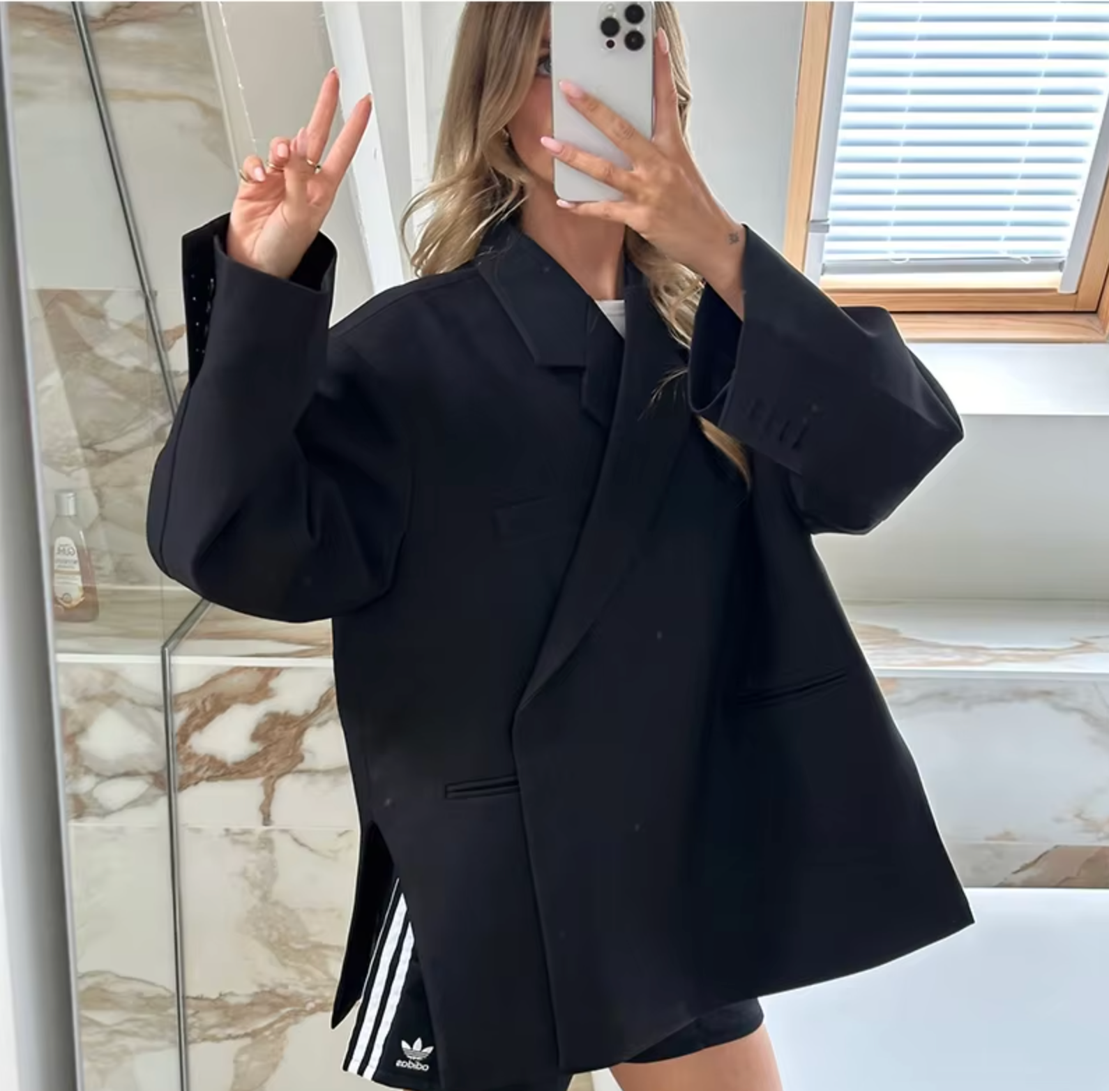 Oversized Damen Blazer in Schwarz – Business-Look