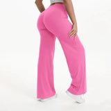 Yoga-Hose Damen Rosé High Waist Flared mit weitem Bein – Livia von Talaine, Farbansicht Rosé