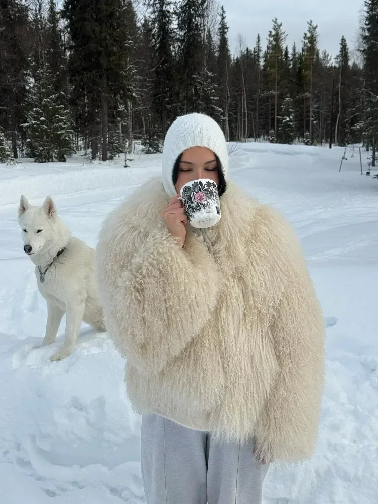 Averelle | Fluffige Kunstpelzjacke im Boho-Chic mit Oversized-Passform