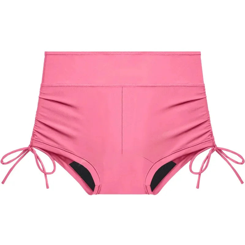 Perioden-Schwimmshorts Damen Rosa auslaufsicher – Nimira Swim von Talaine, High-Waist Modell