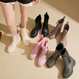 Damen Chelsea Regenstiefel wasserdicht creme – Regenliebe Chelsea