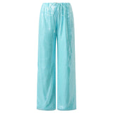 Celestina Pailletten Palazzohose Damen in Türkis